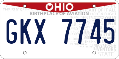 OH license plate GKX7745