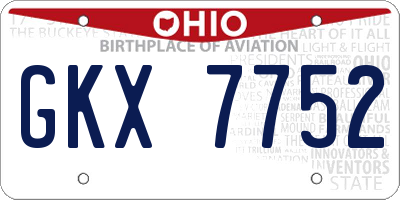 OH license plate GKX7752