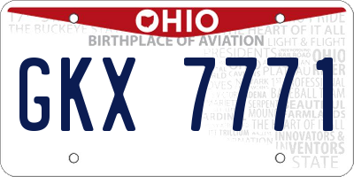 OH license plate GKX7771