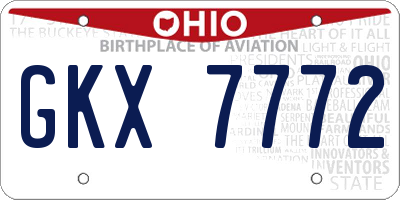 OH license plate GKX7772