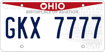 OH license plate GKX7777