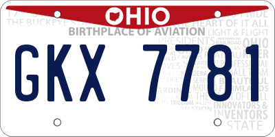 OH license plate GKX7781