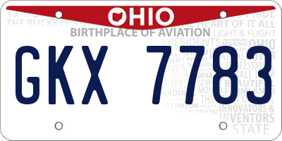OH license plate GKX7783