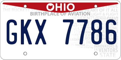 OH license plate GKX7786