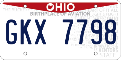 OH license plate GKX7798
