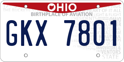 OH license plate GKX7801