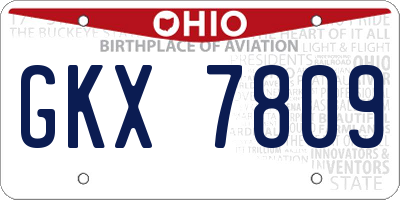 OH license plate GKX7809
