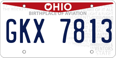 OH license plate GKX7813