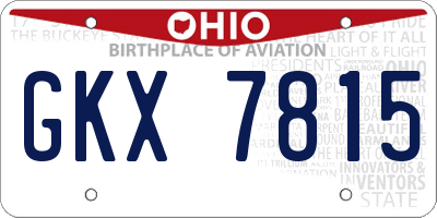 OH license plate GKX7815