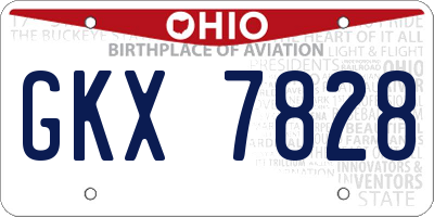 OH license plate GKX7828