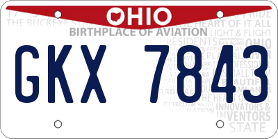 OH license plate GKX7843