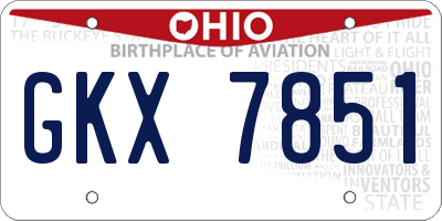 OH license plate GKX7851