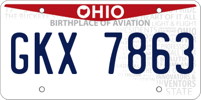 OH license plate GKX7863