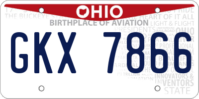 OH license plate GKX7866
