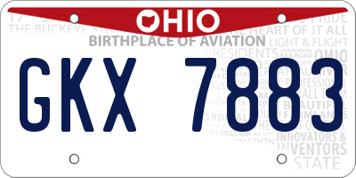 OH license plate GKX7883