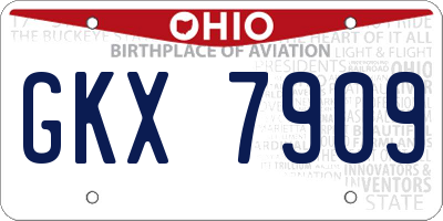 OH license plate GKX7909