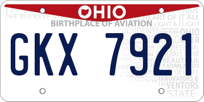 OH license plate GKX7921