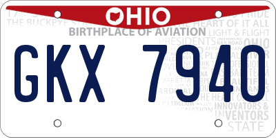 OH license plate GKX7940