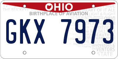 OH license plate GKX7973