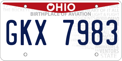 OH license plate GKX7983