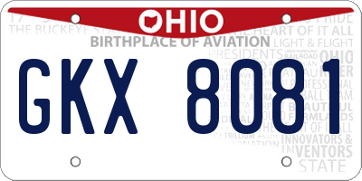 OH license plate GKX8081