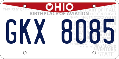 OH license plate GKX8085
