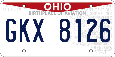 OH license plate GKX8126