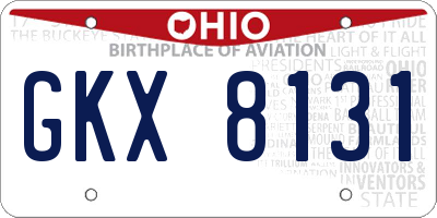 OH license plate GKX8131