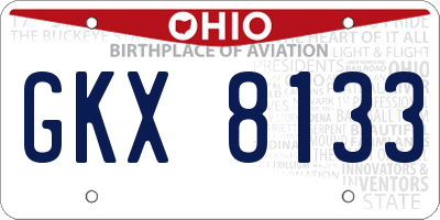 OH license plate GKX8133