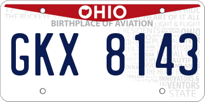 OH license plate GKX8143