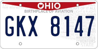 OH license plate GKX8147