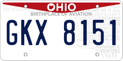 OH license plate GKX8151