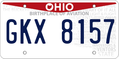 OH license plate GKX8157
