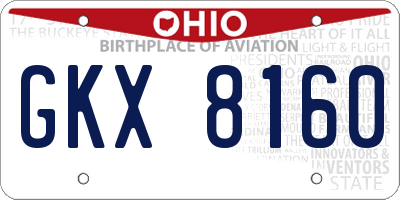 OH license plate GKX8160