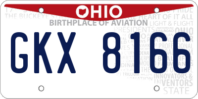 OH license plate GKX8166