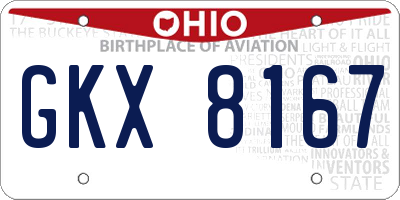 OH license plate GKX8167