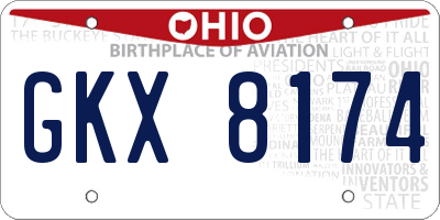 OH license plate GKX8174
