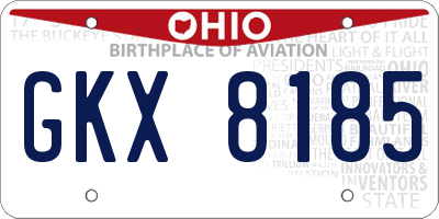 OH license plate GKX8185