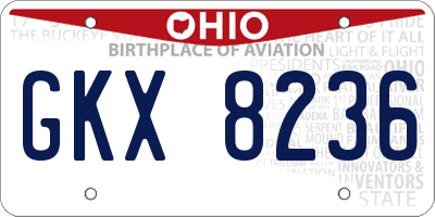 OH license plate GKX8236