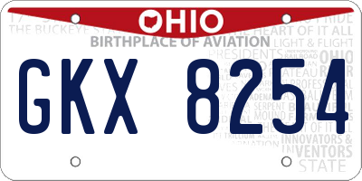 OH license plate GKX8254