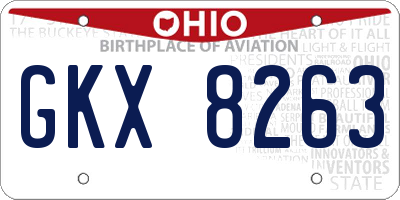 OH license plate GKX8263
