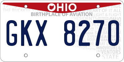 OH license plate GKX8270