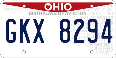 OH license plate GKX8294