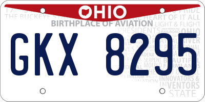 OH license plate GKX8295