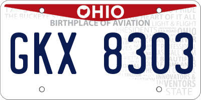 OH license plate GKX8303