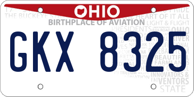 OH license plate GKX8325