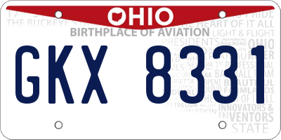 OH license plate GKX8331