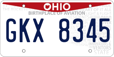 OH license plate GKX8345