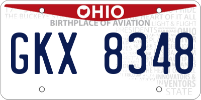 OH license plate GKX8348