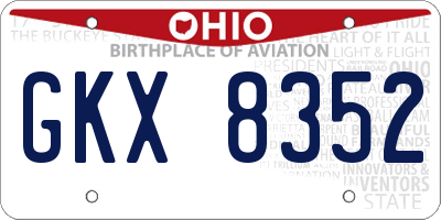 OH license plate GKX8352